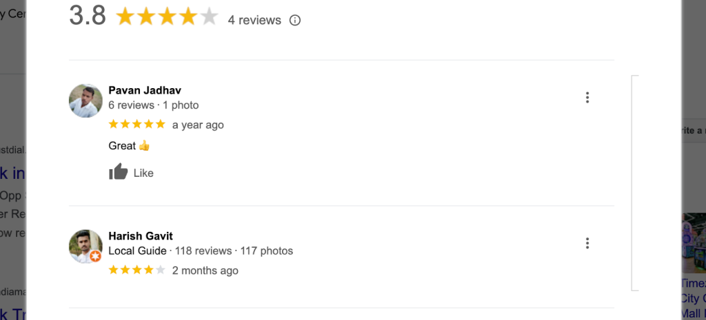 Review by people on google review 3